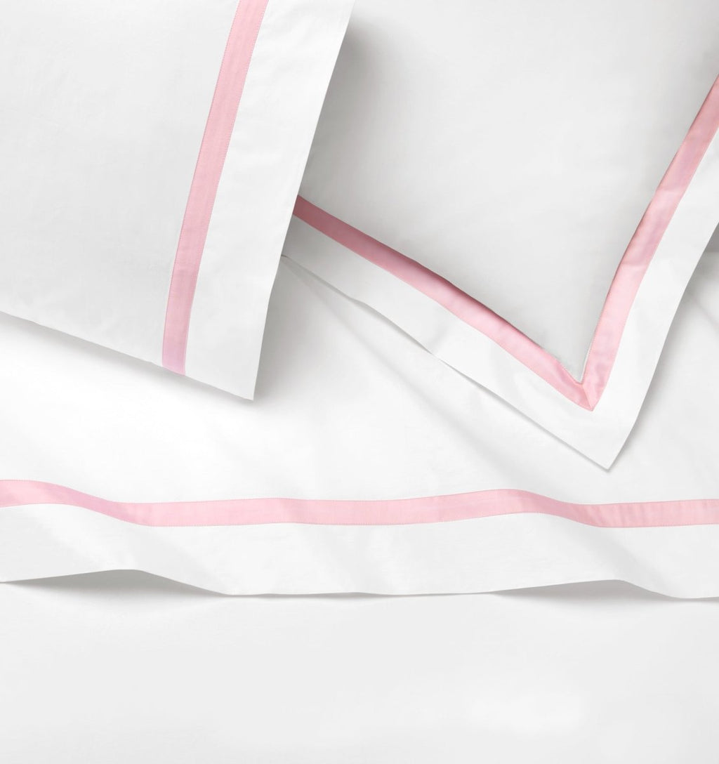 Estate Bedding in White and Carnation Pink by Sferra