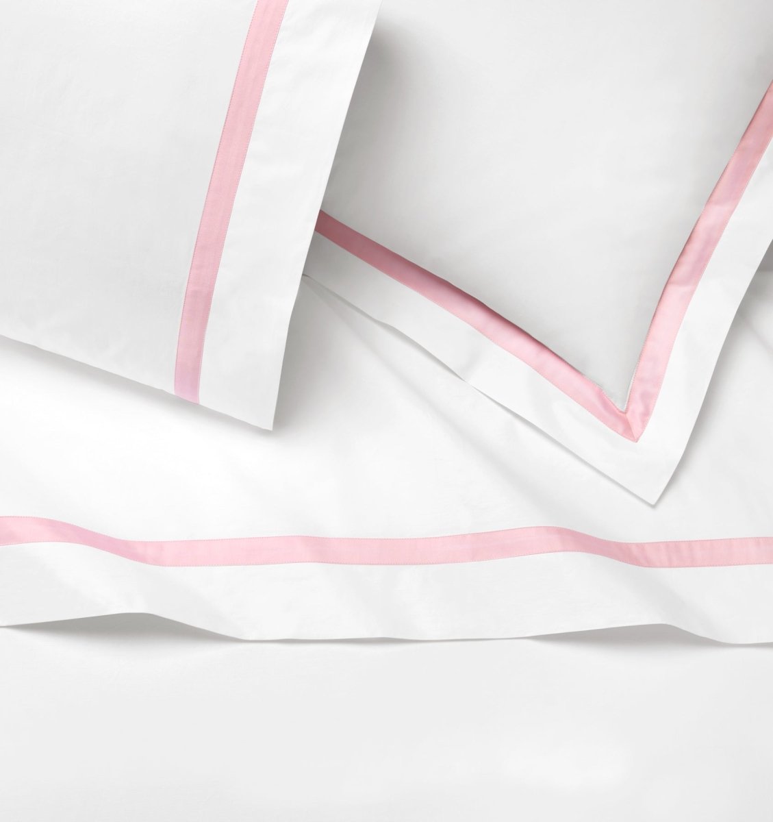 Estate Bedding in White and Carnation Pink by Sferra