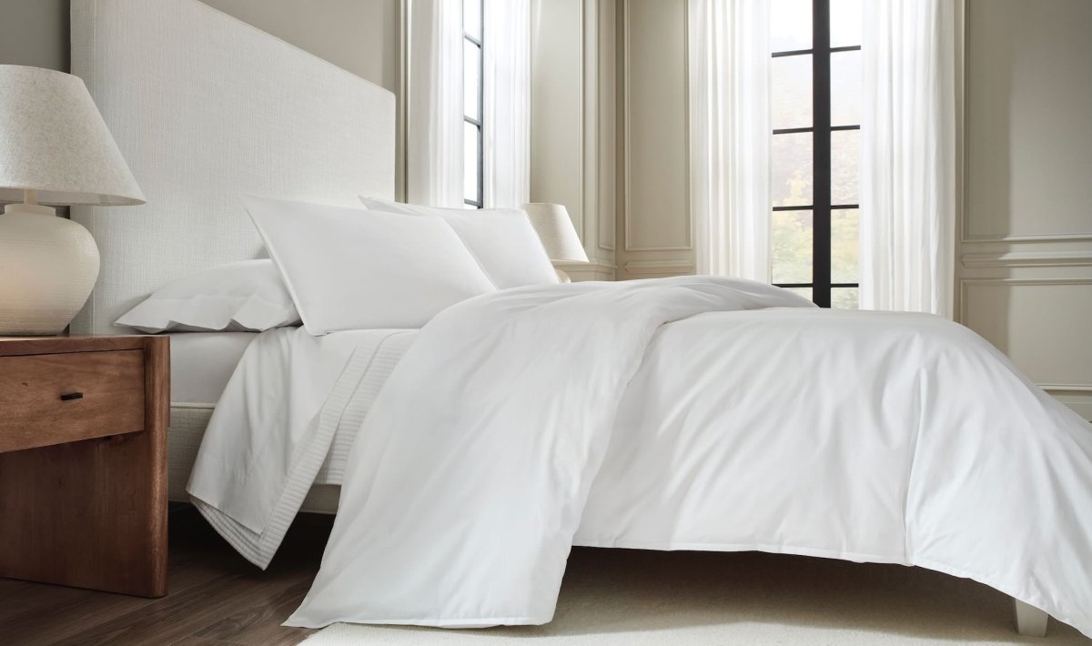 Giza 45 Corto Percale White Bedding by Sferra