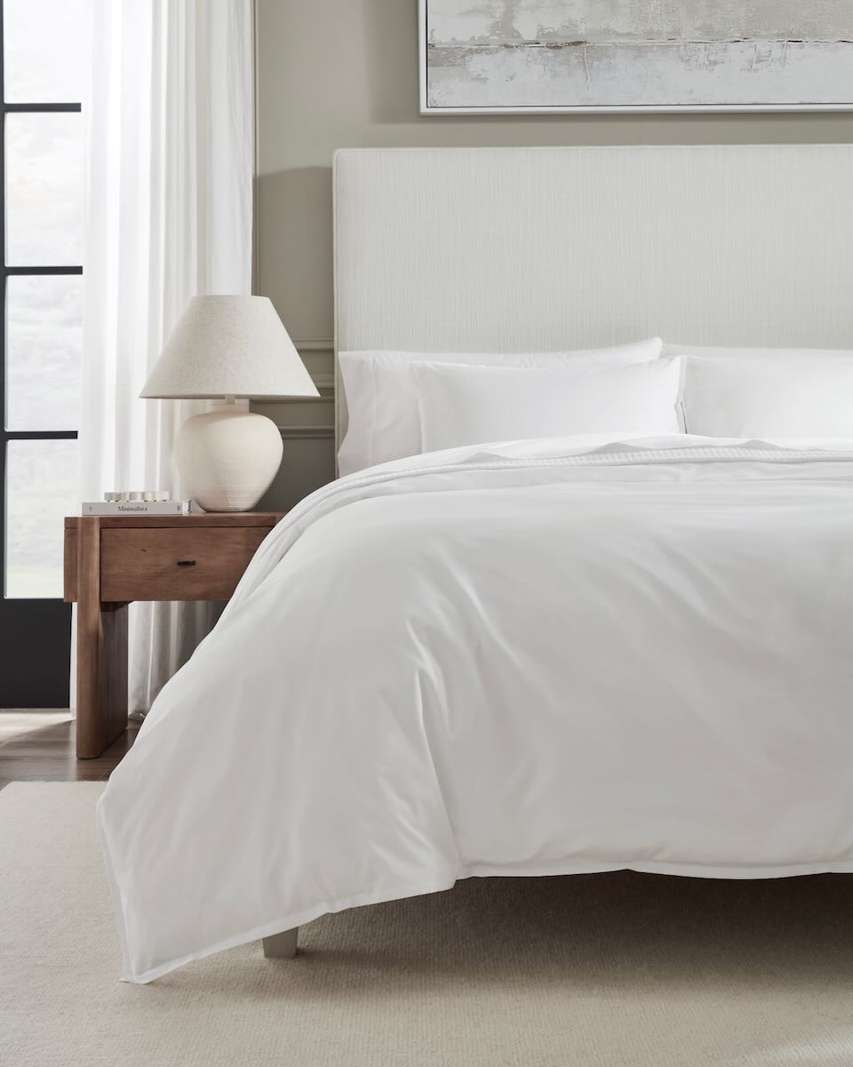 Giza 45 Corto Percale White Bedding by Sferra