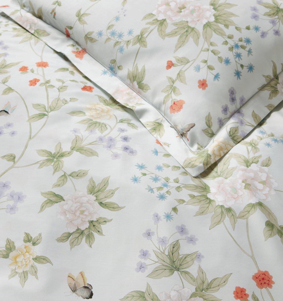 Luoyang Garden Sky Bedding by Sferra x Scalamandré