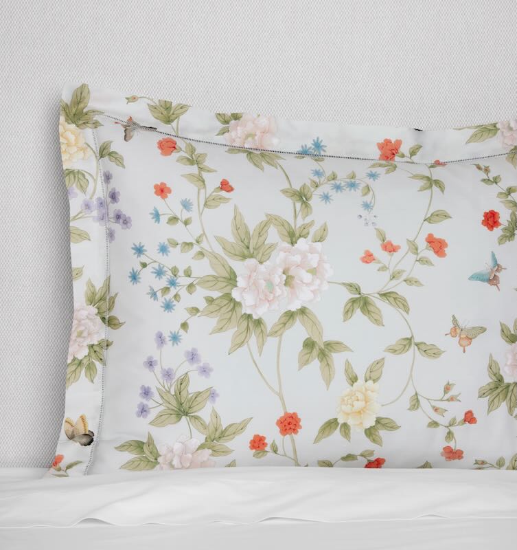 Luoyang Garden Sky Bedding by Sferra x Scalamandré