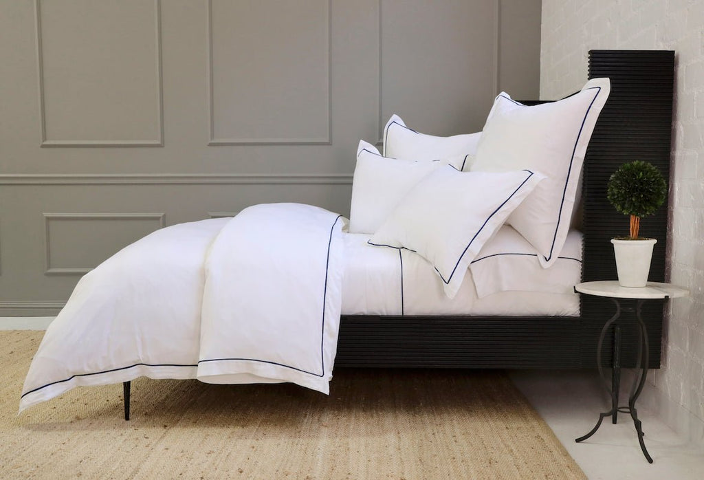 Sheena Navy Blue Bamboo Bedding by Pom Pom at Home