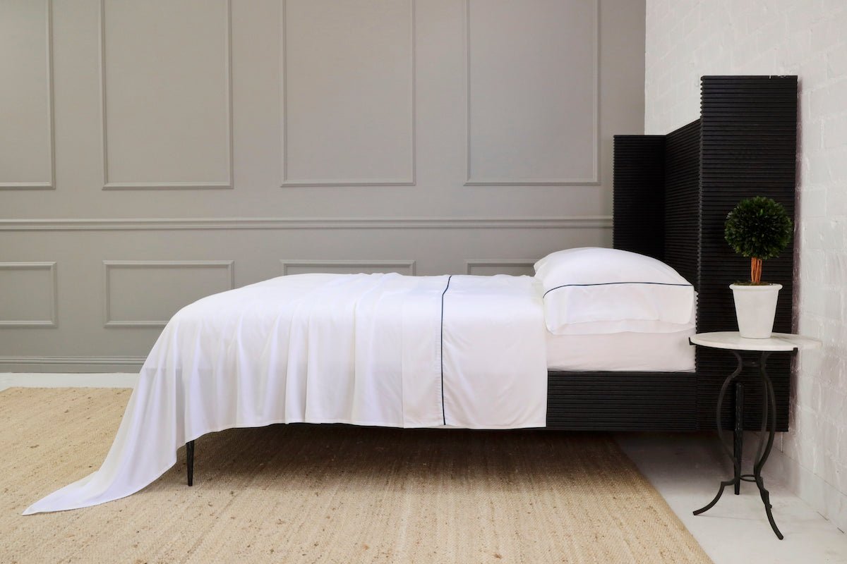 Sheena Navy Blue Bamboo Bedding by Pom Pom at Home