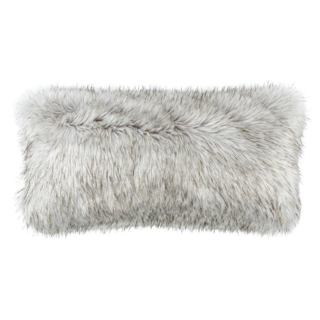 Silver Faux Fur Pillow by Lili Alessandra