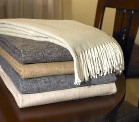 Italian Herringbone Light Grey Throw by Lands Downunder