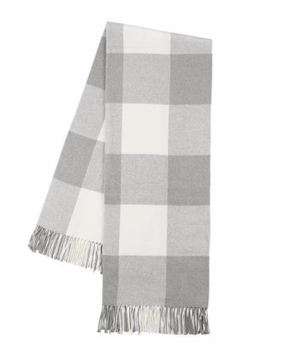 Buffalo Check Throw in Light Gray