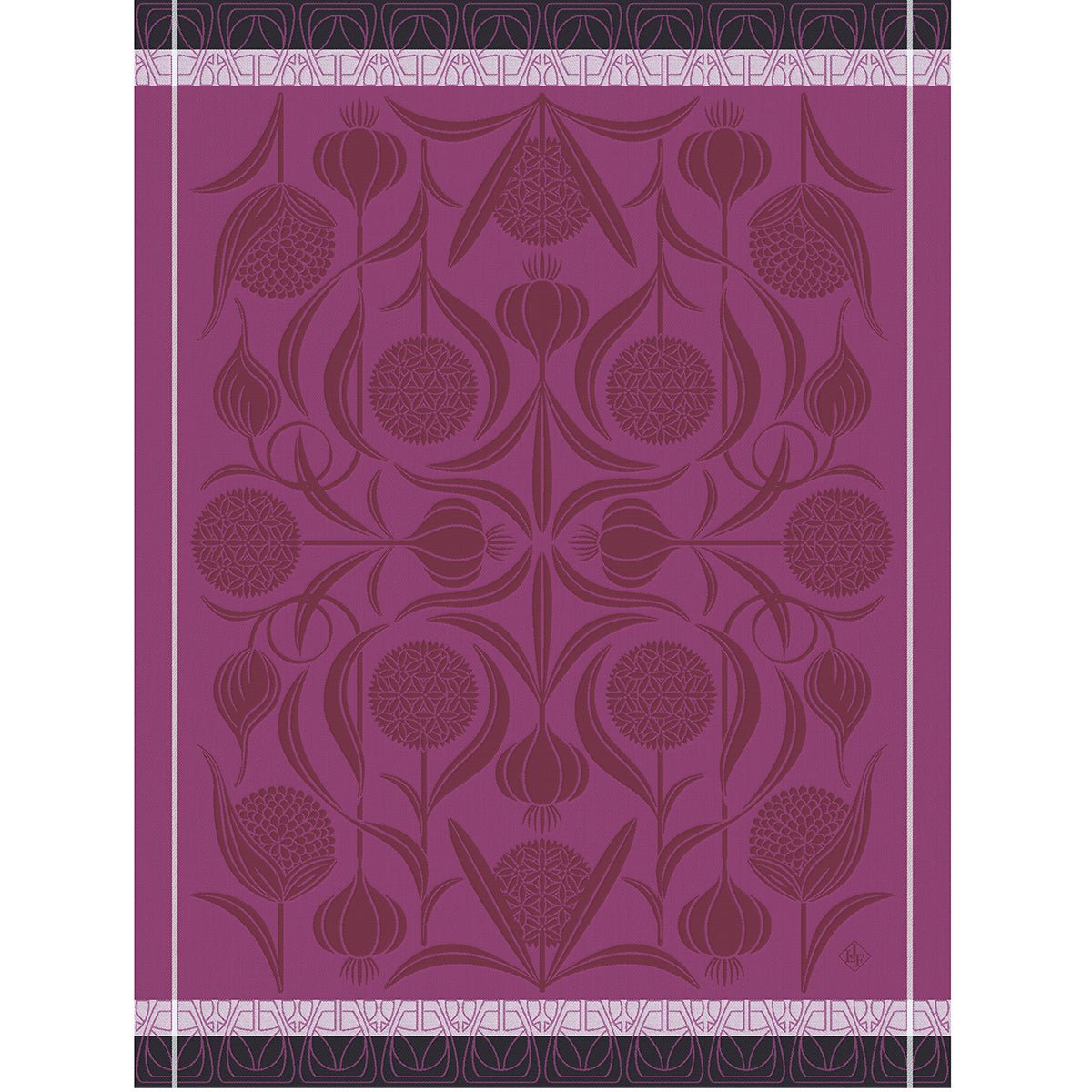 L'ail Purple Tea Towel by Le Jacquard Français