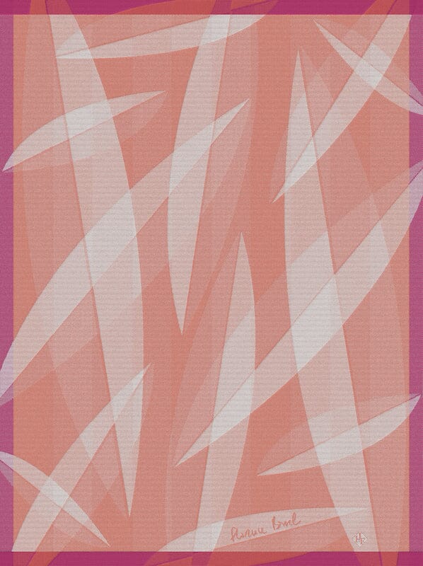 Octobre rose orange tea towel by Le Jacquard Francais