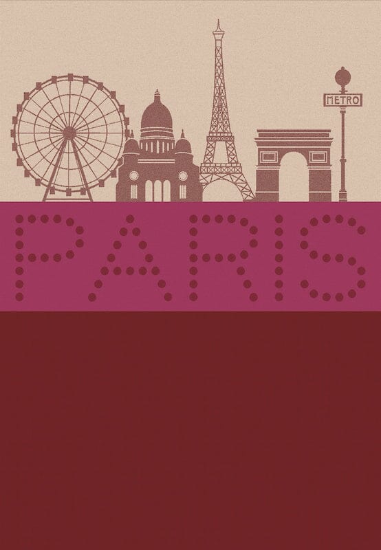 paris lumiere red tea towel by Le Jacquard Francais
