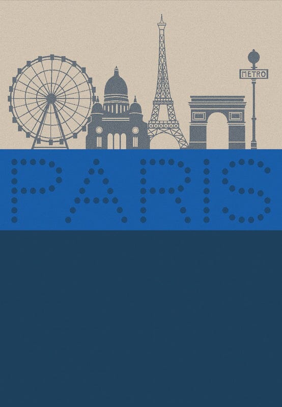 Paris Lumiere blue tea towel by Le Jacquard Francais