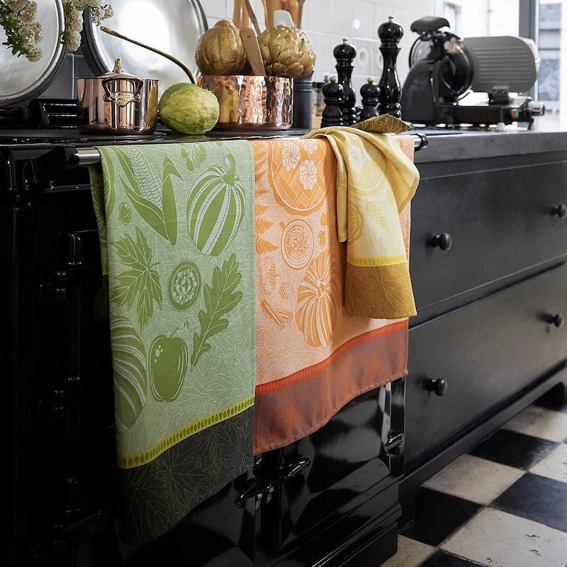 Thanksgiving Green Tea Towel by Le Jacquard Français