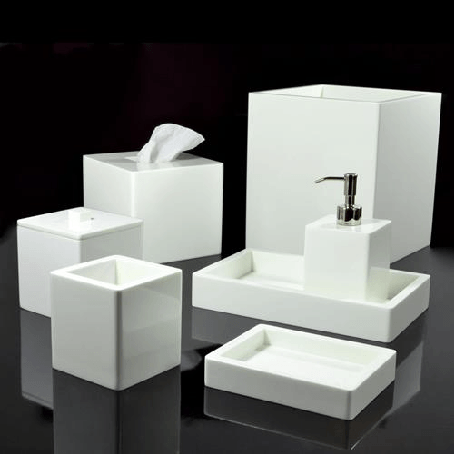 Contours White Bath Accessories by Mike + Ally