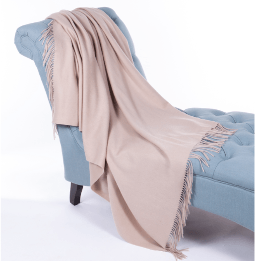 Classic Wool and Cashmere Plain Weave Throw by Alashan