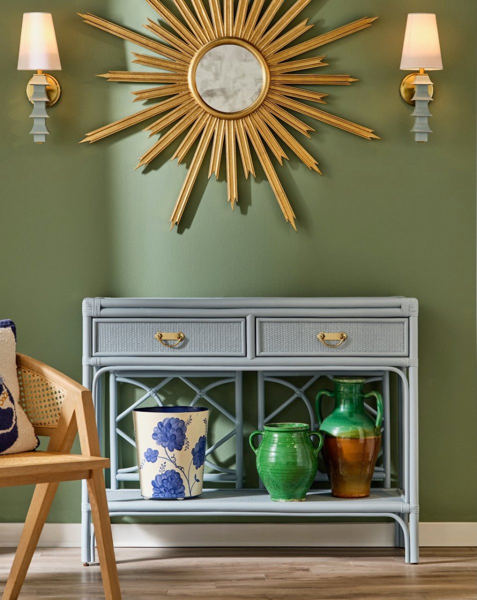 Aero Cerused Oak Cane Back Dining Chair by Worlds Away