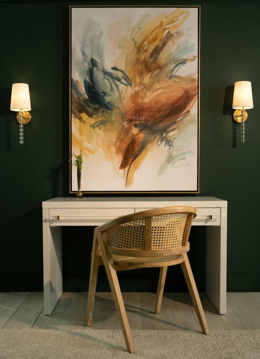 Aero Cerused Oak Cane Back Dining Chair by Worlds Away