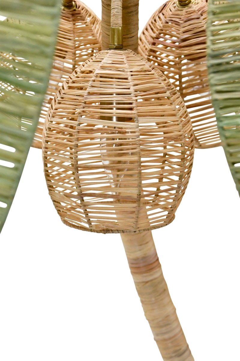 Coco Green And Natural Paper Raffia Floor Lamp by Worlds Away