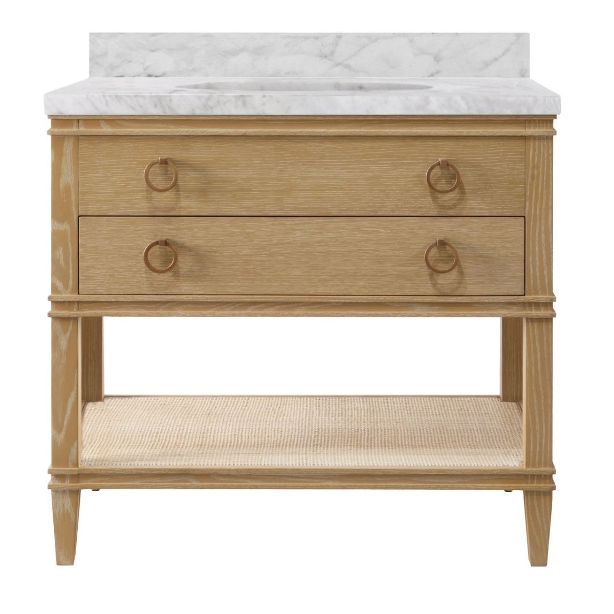 Cutler Cerused Oak Bath Vanity by Worlds Away