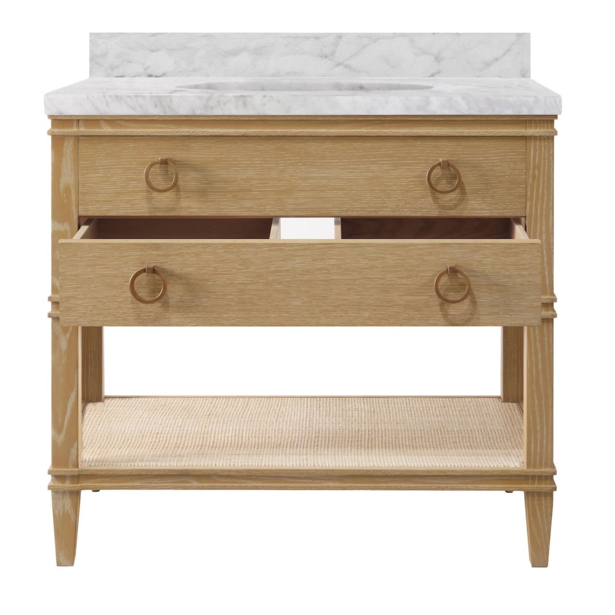 Cutler Cerused Oak Bath Vanity by Worlds Away