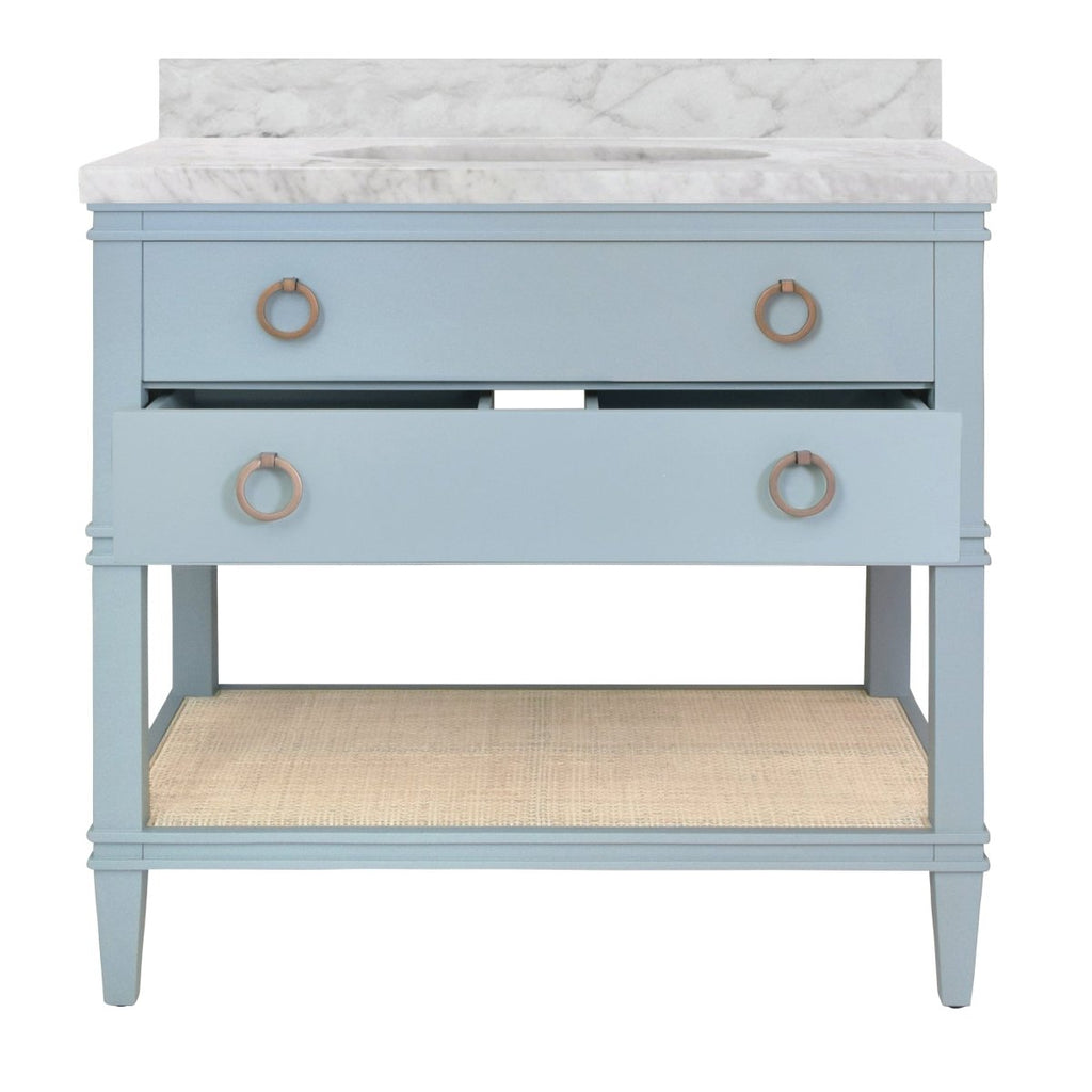 Cutler Light Blue Bath Vanity by Worlds Away