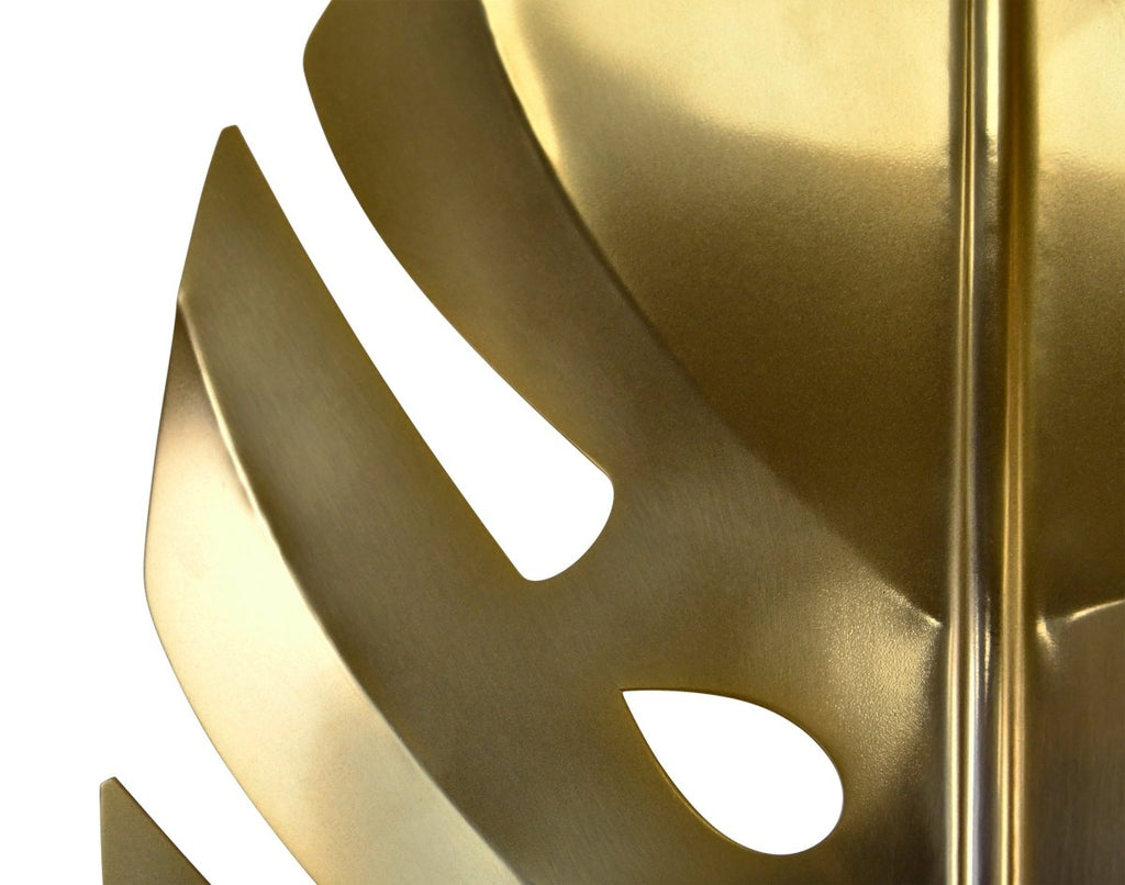 Frond Medium Antique Brass Leaf Sculpture by Worlds Away