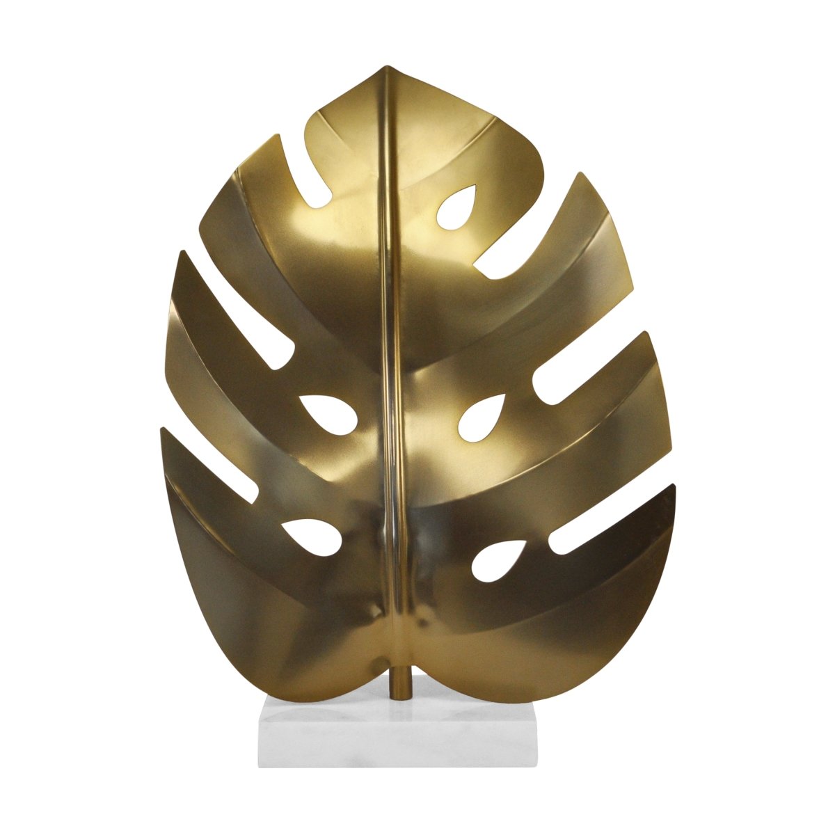 Frond Medium Antique Brass Leaf Sculpture by Worlds Away