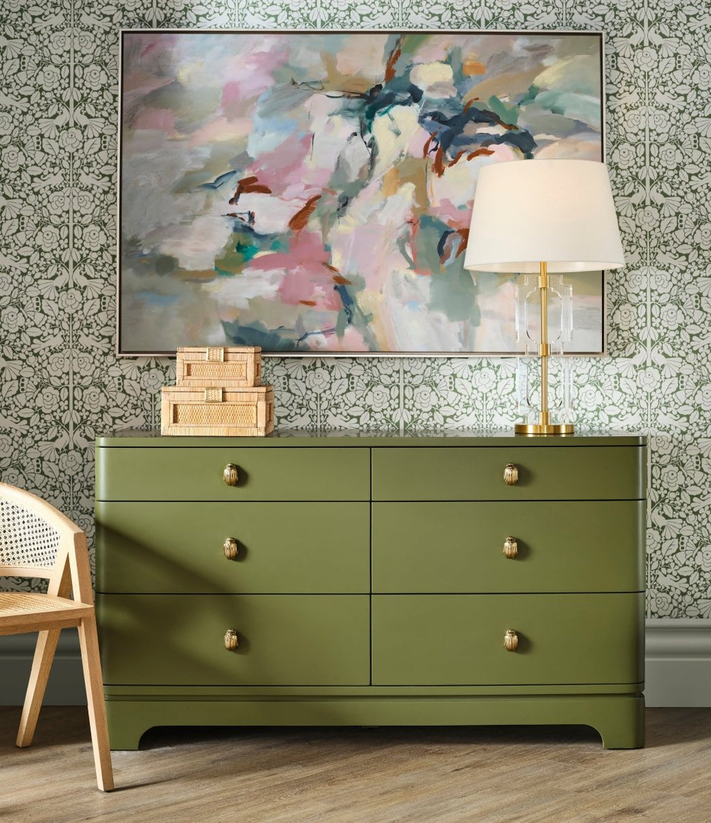 Kilmer Olive Green 6-Drawer Dresser by Worlds Away