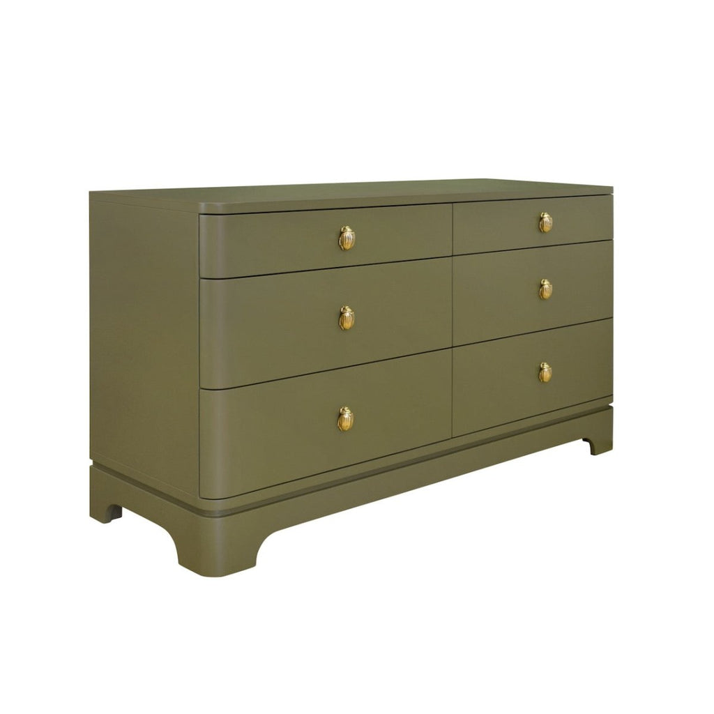 Kilmer Olive Green 6-Drawer Dresser by Worlds Away