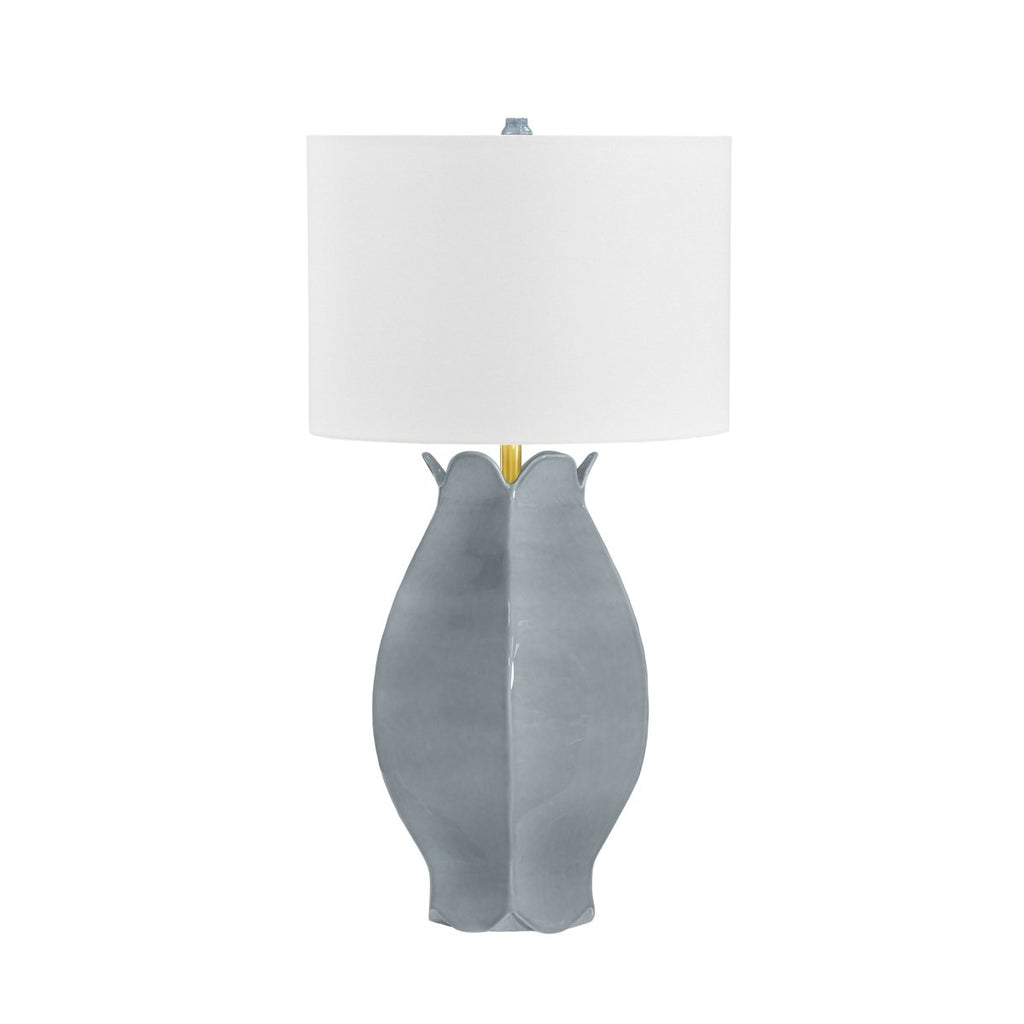 Mae Gray Blue Organic Floral Table Lamp by Worlds Away