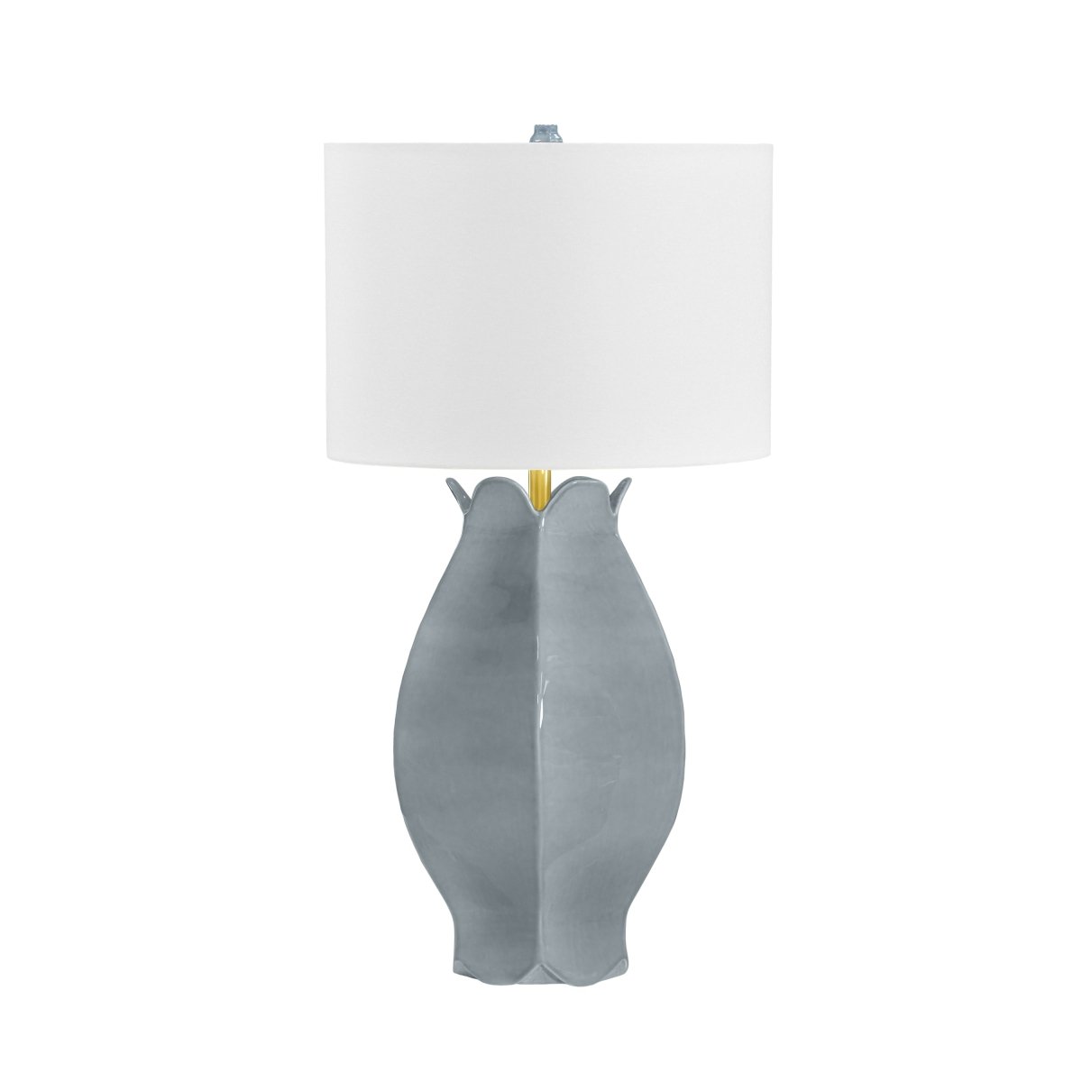 Mae Gray Blue Organic Floral Table Lamp by Worlds Away
