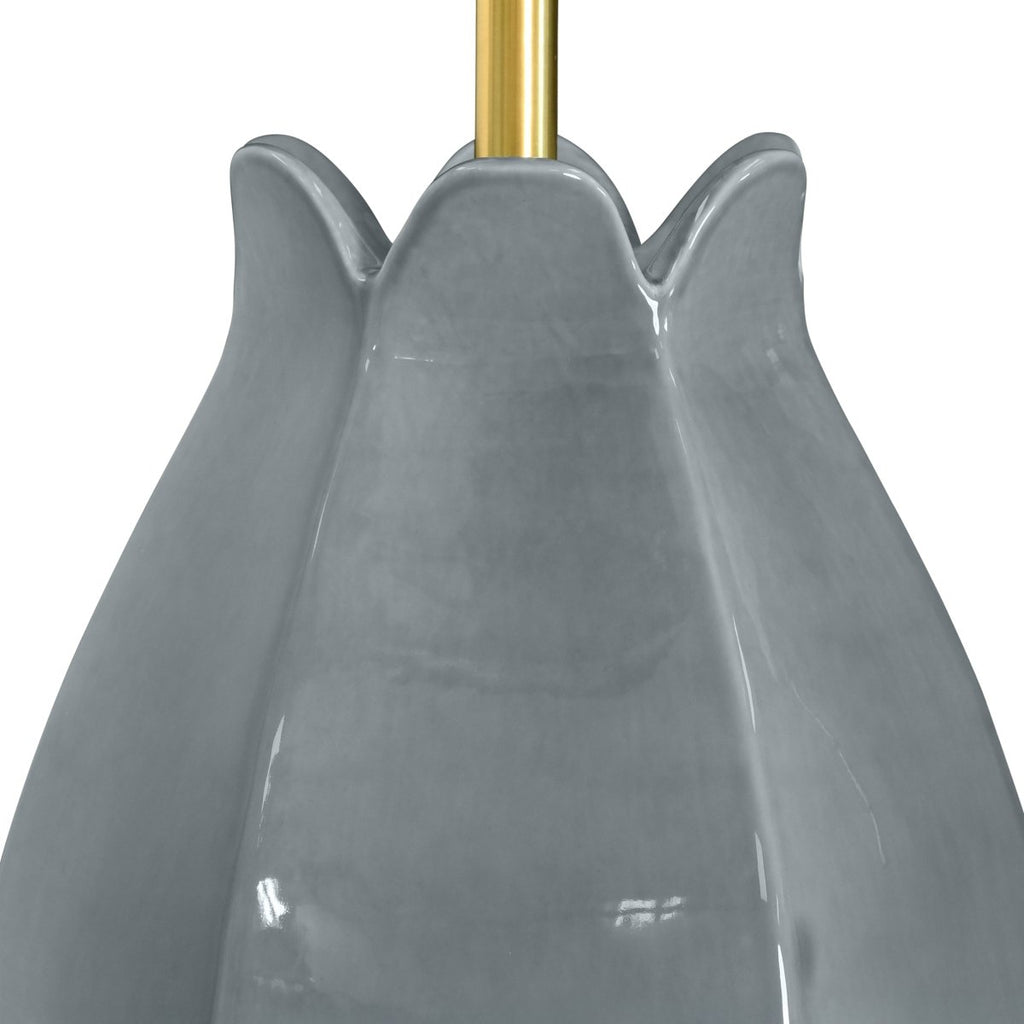 Mae Gray Blue Organic Floral Table Lamp by Worlds Away