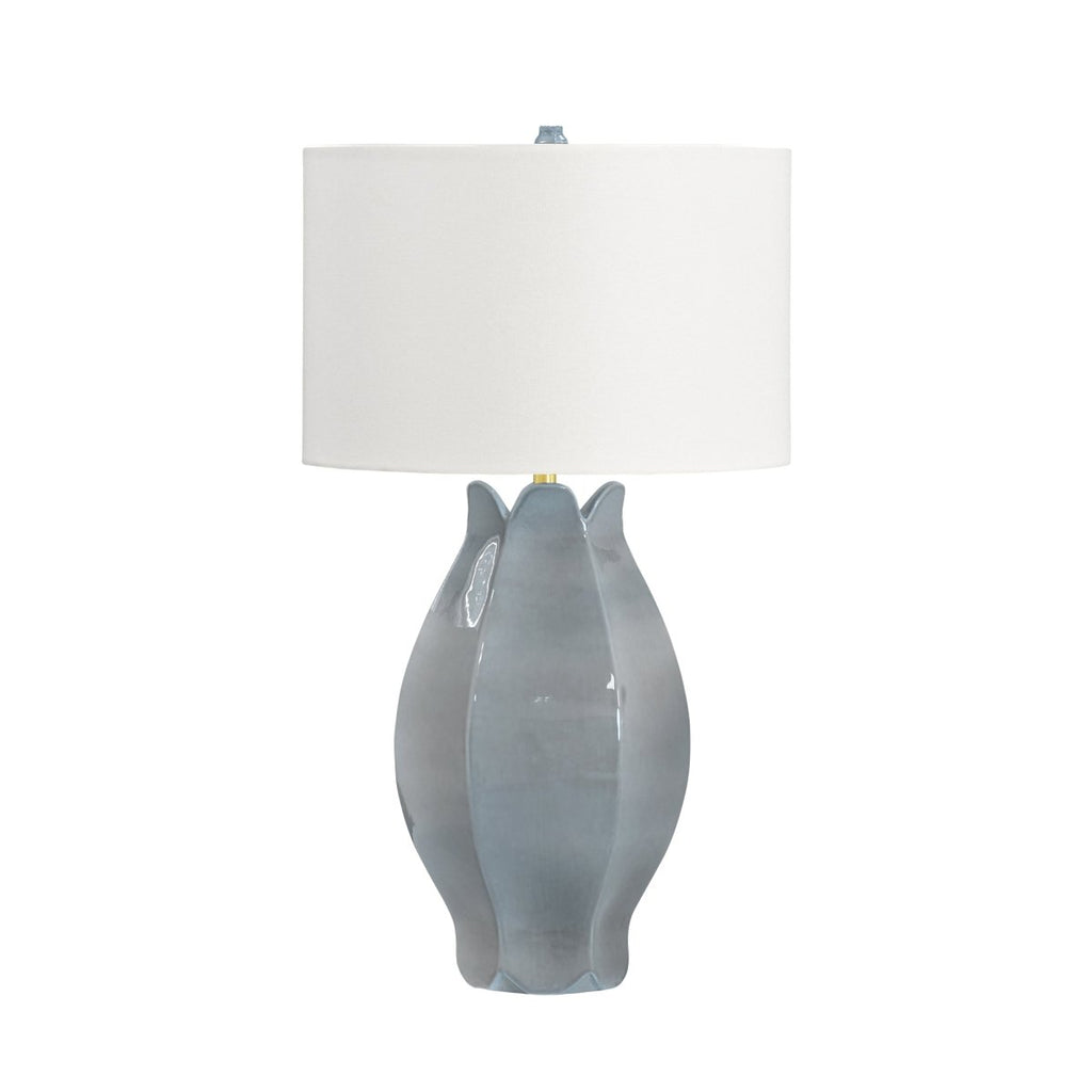 Mae Gray Blue Organic Floral Table Lamp by Worlds Away