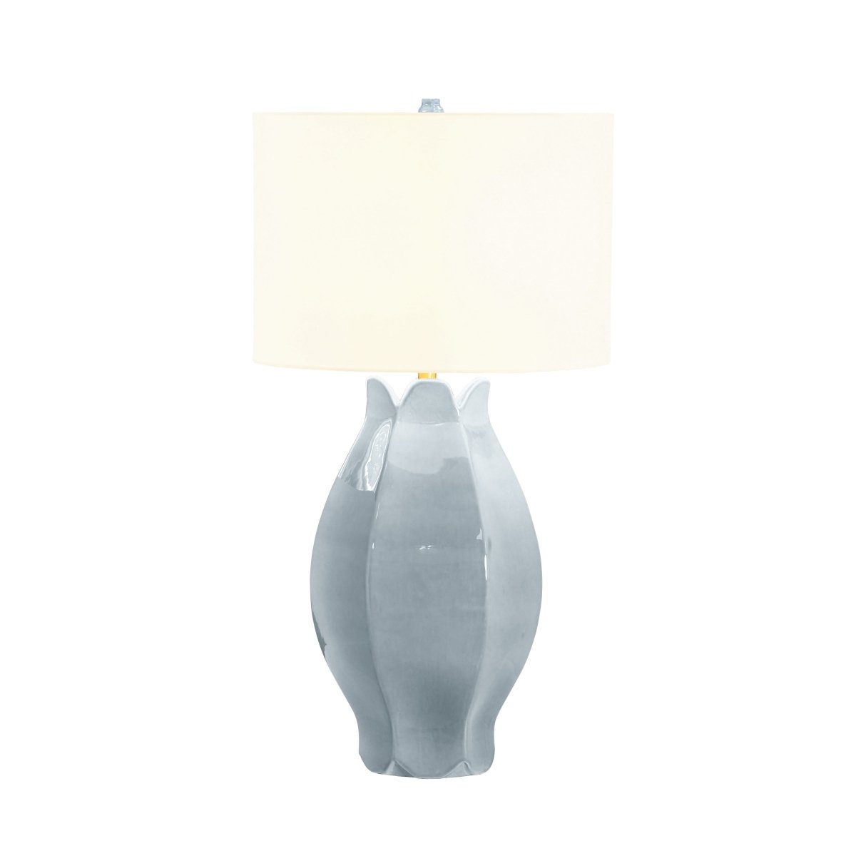 Mae Gray Blue Organic Floral Table Lamp by Worlds Away
