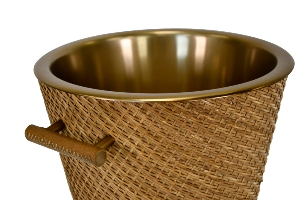 Max Small Woven Rattan Wine Cooler by Worlds Away