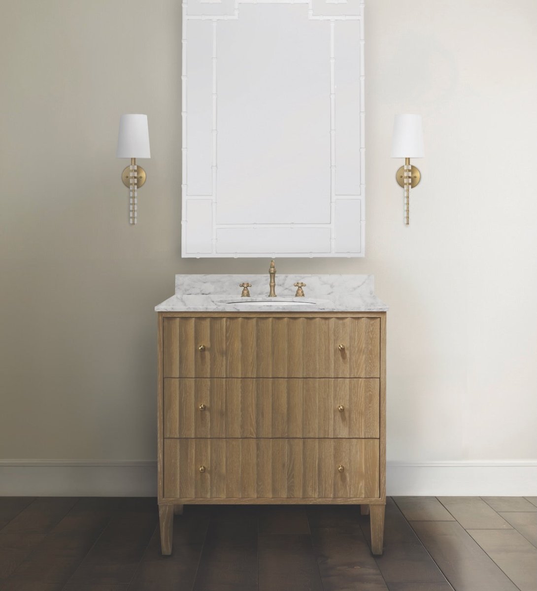 Odin Cerused Oak Bath Vanity by Worlds Away