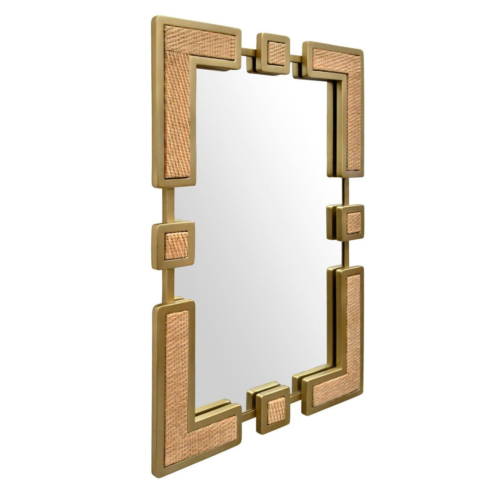 Roro Rectangular Rattan Wall Mirror by Worlds Away