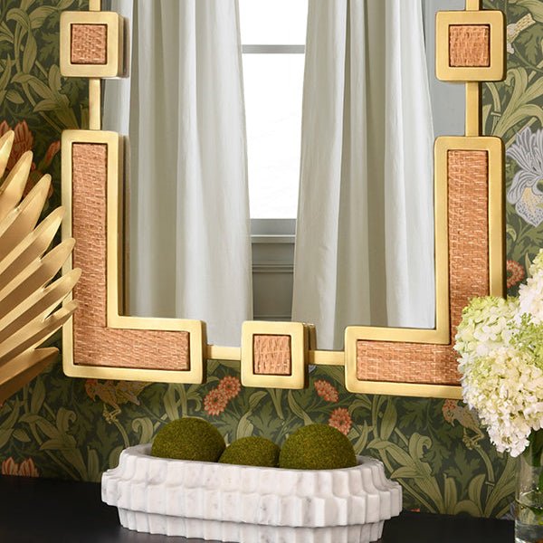 Roro Rectangular Rattan Wall Mirror by Worlds Away