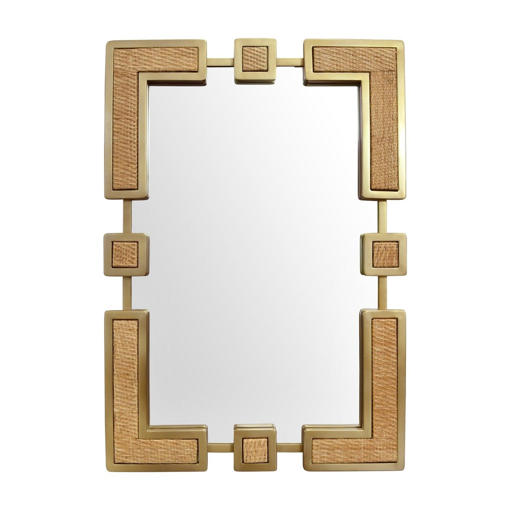 Roro Rectangular Rattan Wall Mirror by Worlds Away