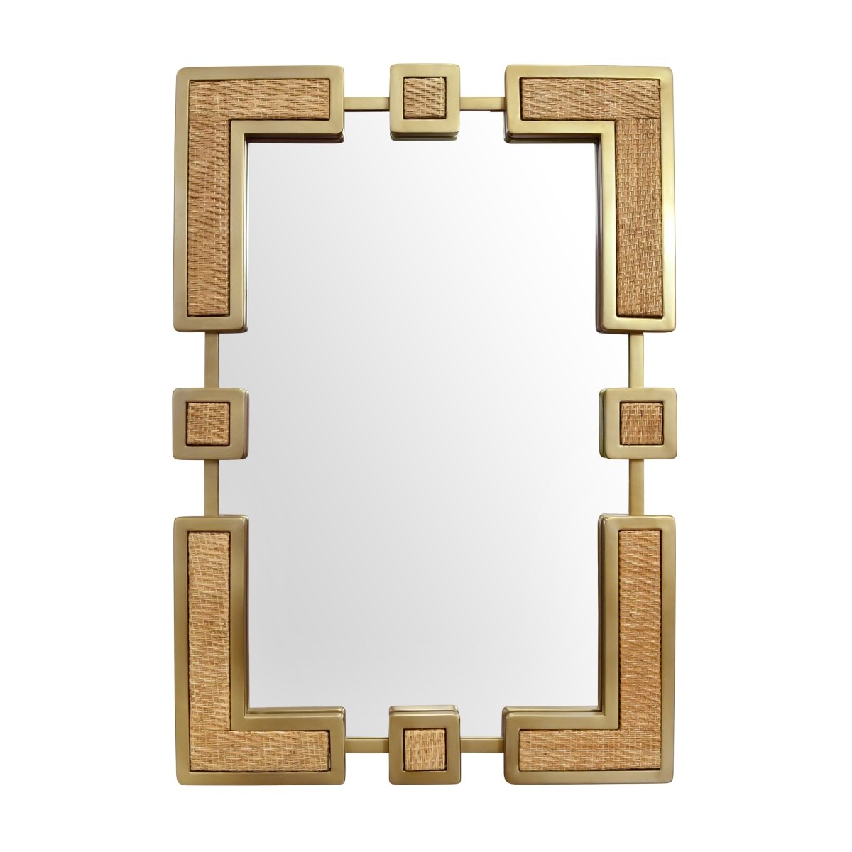 Roro Rectangular Rattan Wall Mirror by Worlds Away