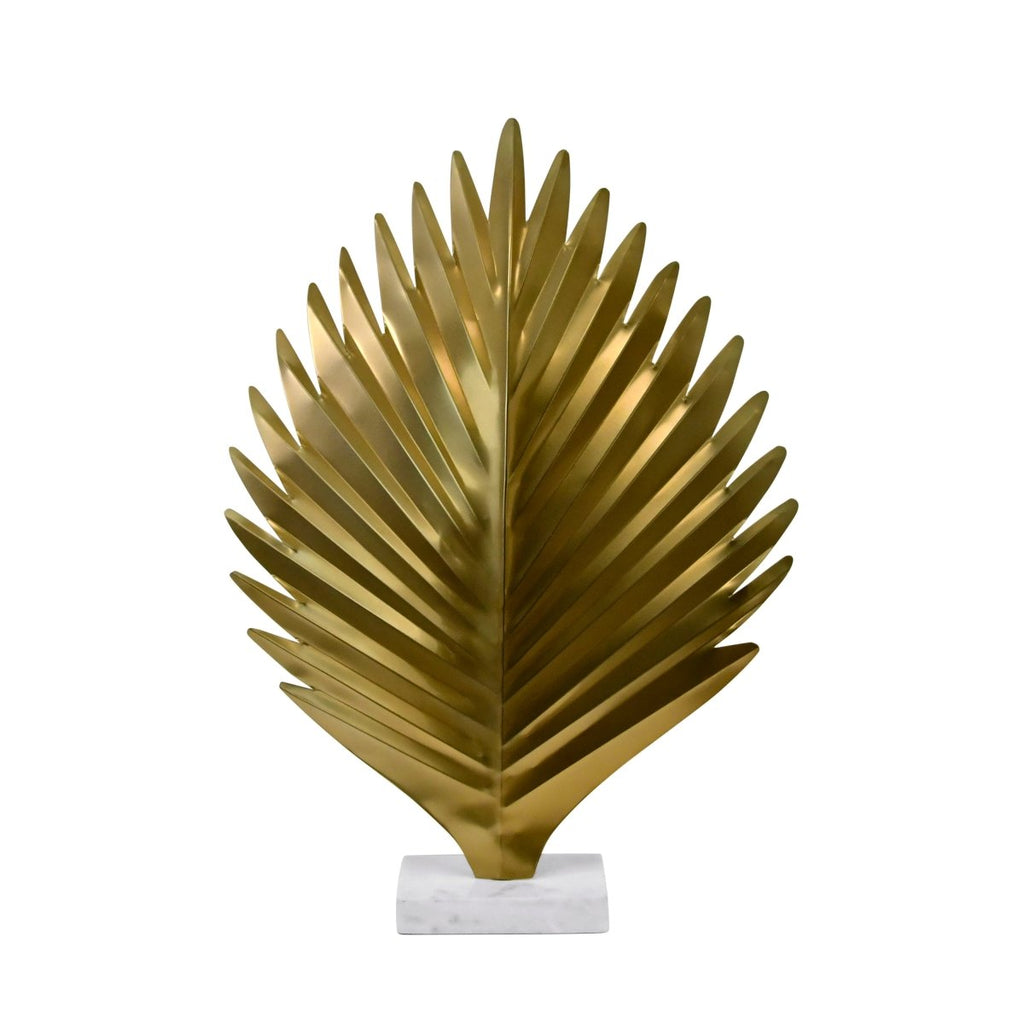 Sprig Large Antique Brass Leaf Sculpture by Worlds Away