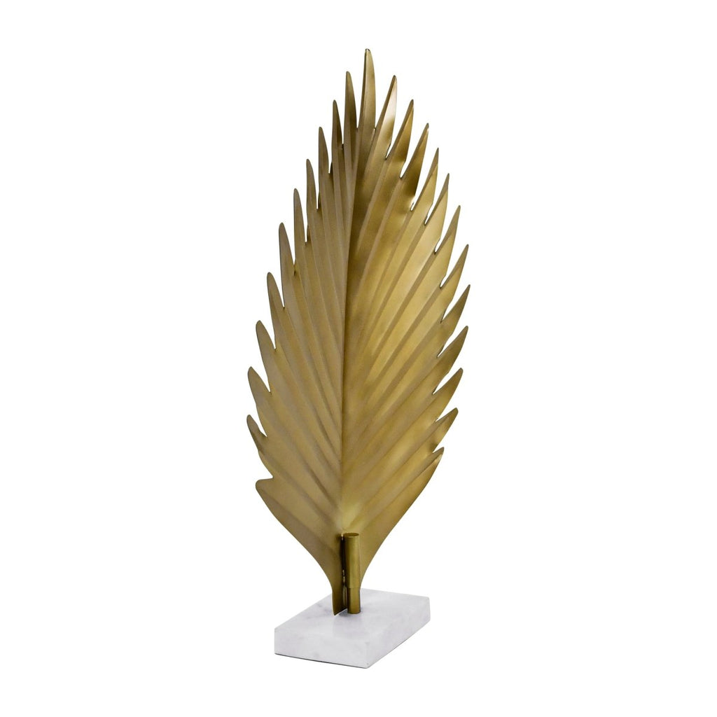 Sprig Large Antique Brass Leaf Sculpture by Worlds Away
