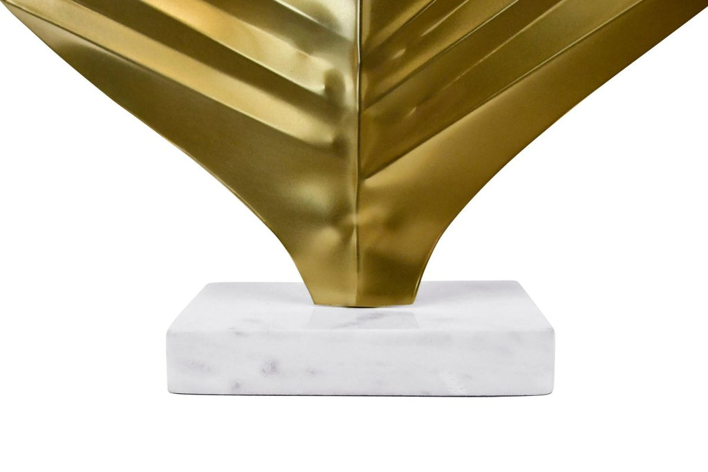 Sprig Large Antique Brass Leaf Sculpture by Worlds Away