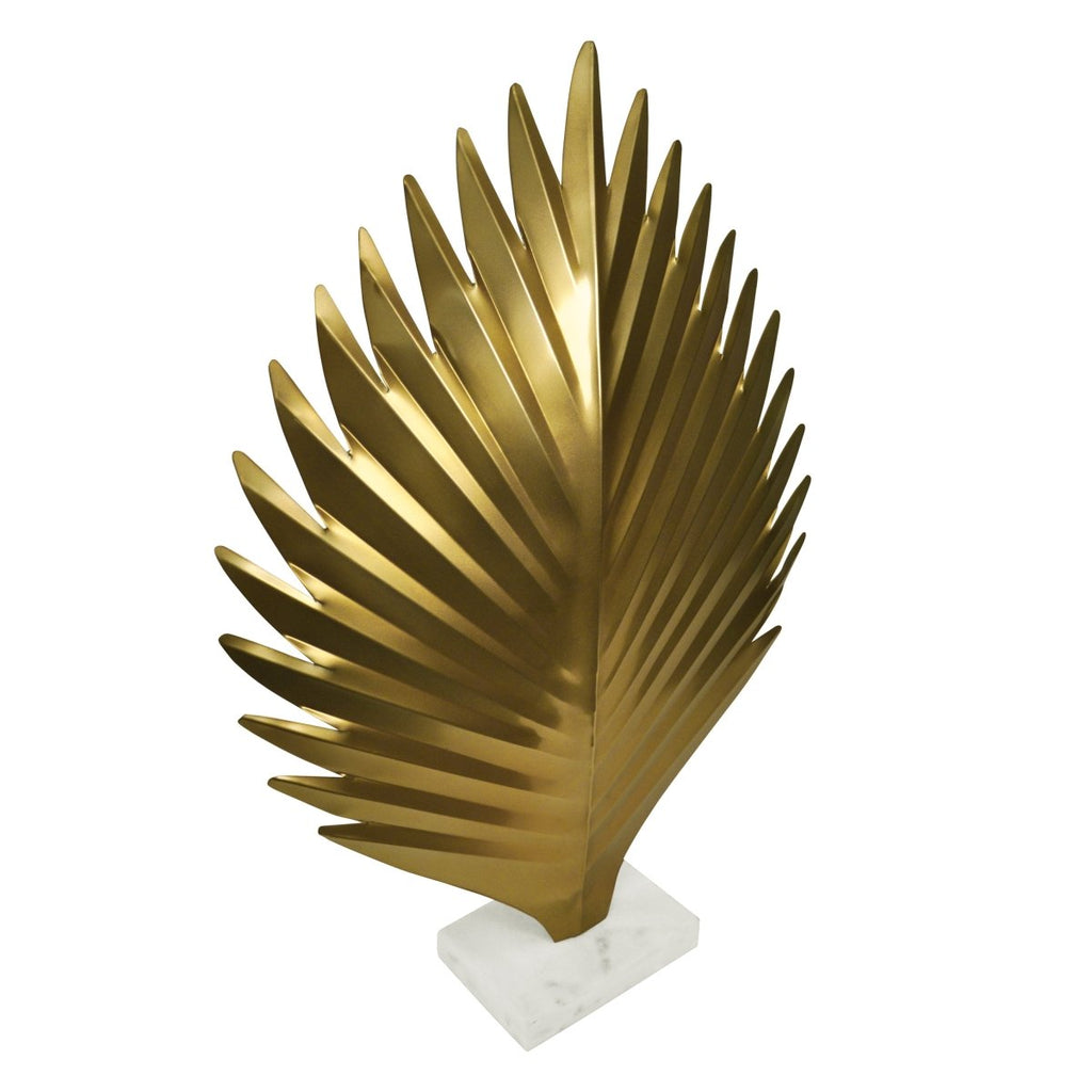 Sprig Large Antique Brass Leaf Sculpture by Worlds Away
