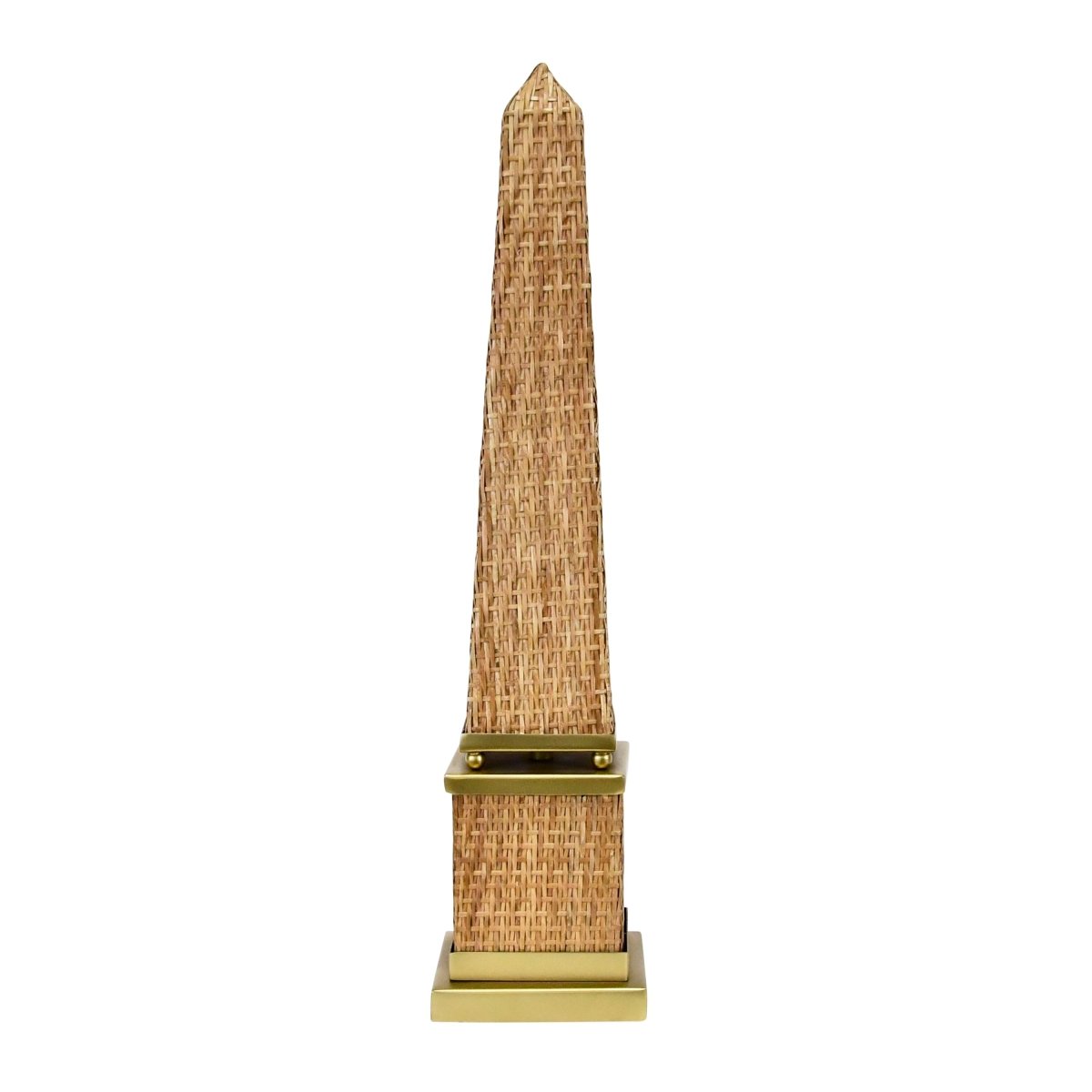Titus Woven Rattan Obelisk Scultpture by Worlds Away