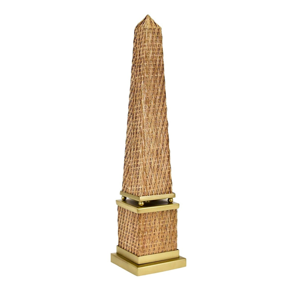 Titus Woven Rattan Obelisk Scultpture by Worlds Away