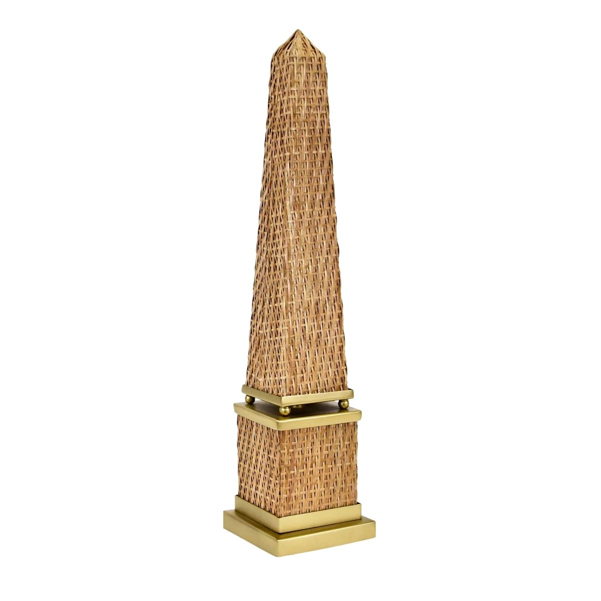 Titus Woven Rattan Obelisk Scultpture by Worlds Away