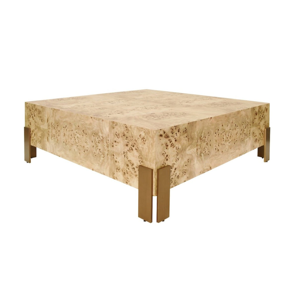 Worlds Away Enid Burlwood Coffee Table