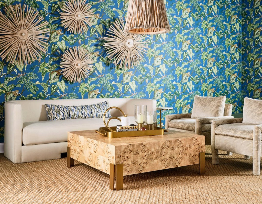 Worlds Away Enid Burlwood Coffee Table