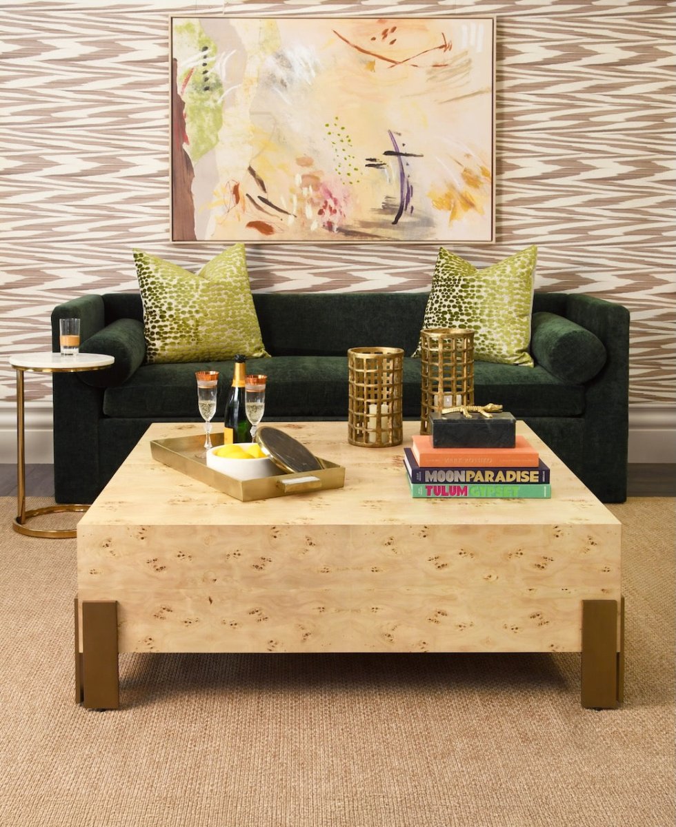 Worlds Away Enid Burlwood Coffee Table