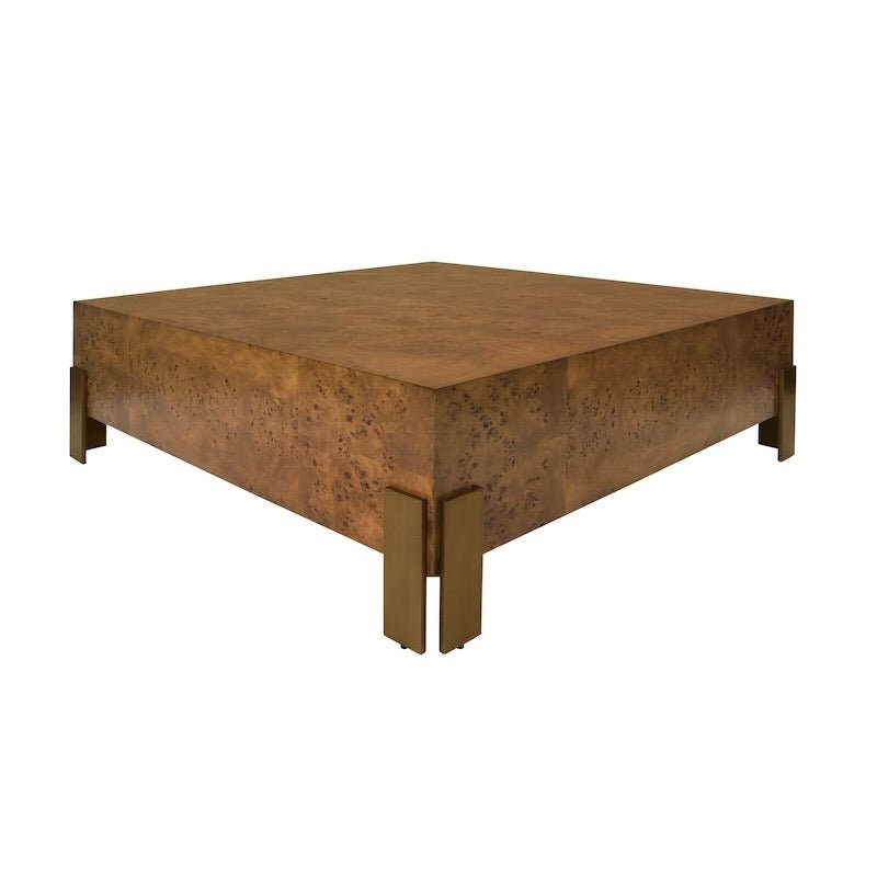 Worlds Away Enid Dark Burlwood Coffee Table